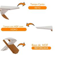 Mesa Para Sala De Jantar Carol 180cm Em Mdf E Vidro Canto Reto Off White/ Imbuia/ Serig. Off