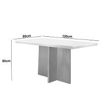 Mesa Sala De Jantar Olimpia 120cm Em Mdf E Vidro Com Canto Copo Off White/ Imbuia/ Serig. Off - 5