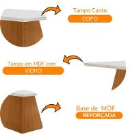 Mesa Sala De Jantar Aida 180cm Em Mdf E Vidro Com Canto Copo Off White/ Imbuia/ Serig. Off - 7