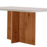 Mesa Sala De Jantar Olimpia 120cm Em Mdf E Vidro Com Canto Copo Off White/ Imb Rip/ Serig. Off - 3