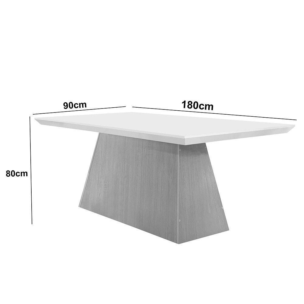Mesa Para Sala De Jantar Aida 180cm Em Mdf E Vidro Grafite/ Imbuia/ Serig. Grafite - 5