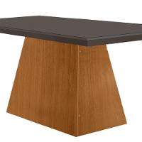 Mesa Para Sala De Jantar Aida 180cm Em Mdf E Vidro Grafite/ Imbuia/ Serig. Grafite - 2