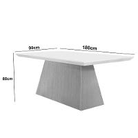 Mesa Para Sala De Jantar Aida 180cm Em Mdf E Vidro Grafite/ Imbuia/ Serig. Grafite - 5