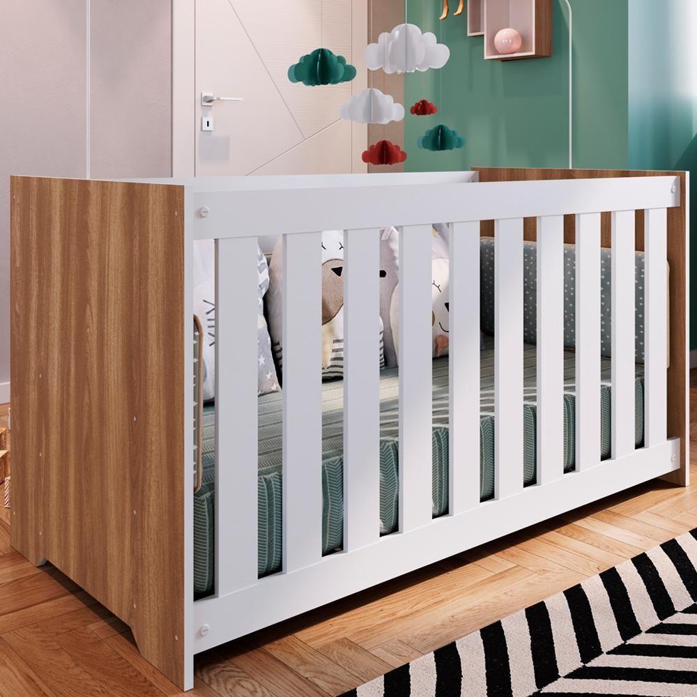 Berço Com Mosquiteiro La001 Nogal Manchester Branco Comm Nogal Manchester Branco - 2