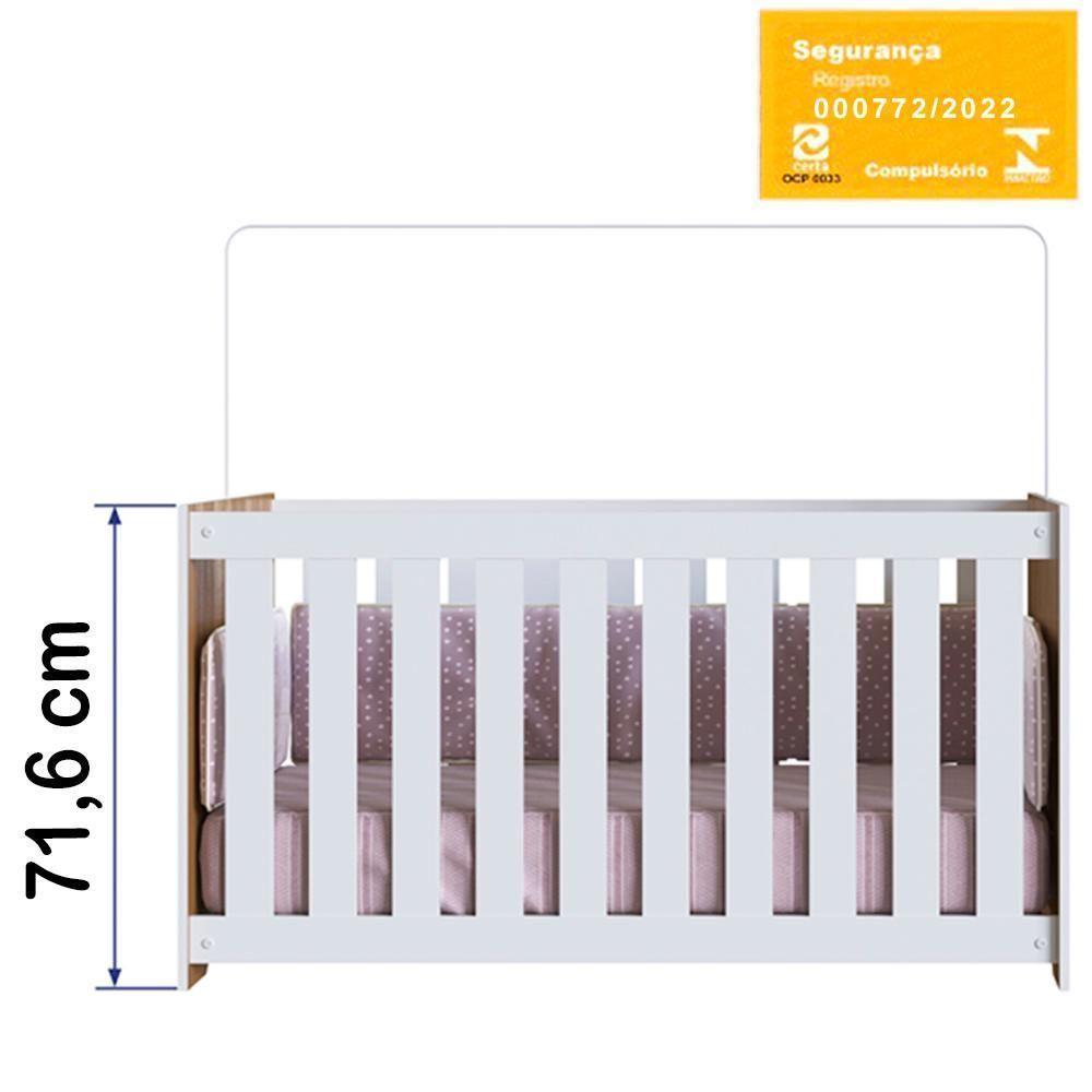 Berço Com Mosquiteiro La001 Nogal Manchester Branco Comm Nogal Manchester Branco - 7