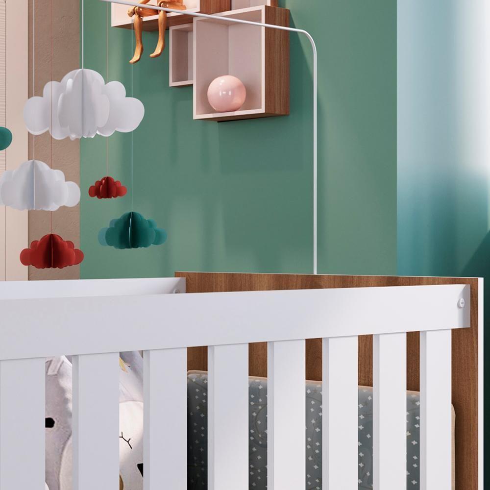 Berço Com Mosquiteiro La001 Nogal Manchester Branco Comm Nogal Manchester Branco - 8