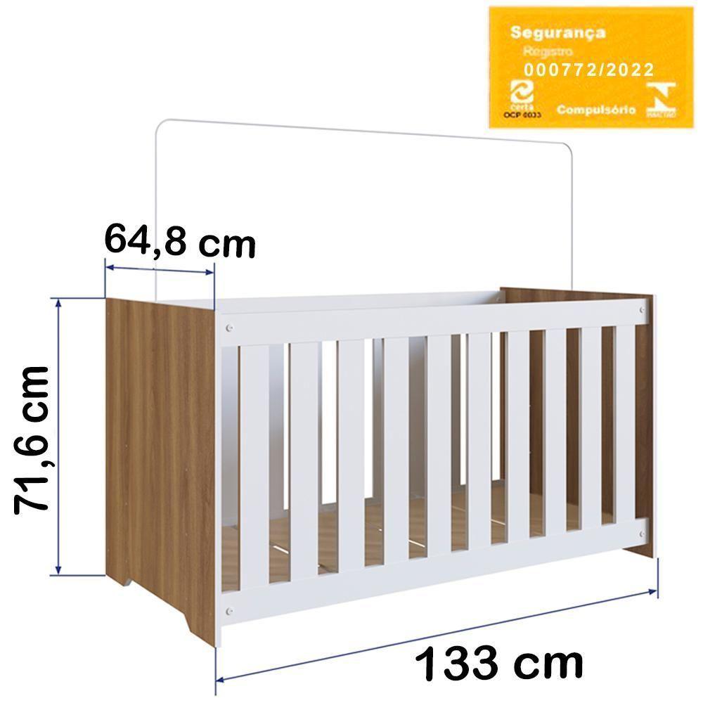 Berço Com Mosquiteiro La001 Nogal Manchester Branco Comm Nogal Manchester Branco - 10