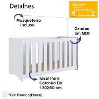 Berço Com Mosquiteiro La001 Branco Comm Branco - 5