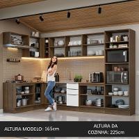 Armário De Cozinha Completa De Canto 499cm Rustic/branco Stella Madesa 01 Rustic/branco - 2