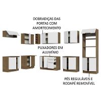 Armário De Cozinha Completa De Canto 499cm Rustic/branco Stella Madesa 01 Rustic/branco