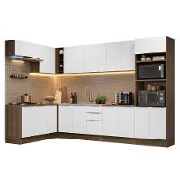 Armário De Cozinha Completa De Canto 499cm Rustic/branco Stella Madesa 01 Rustic/branco - 7