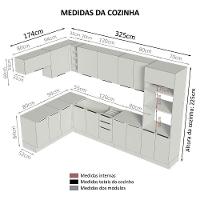 Armário De Cozinha Completa De Canto 499cm Rustic/branco Stella Madesa 01 Rustic/branco - 8