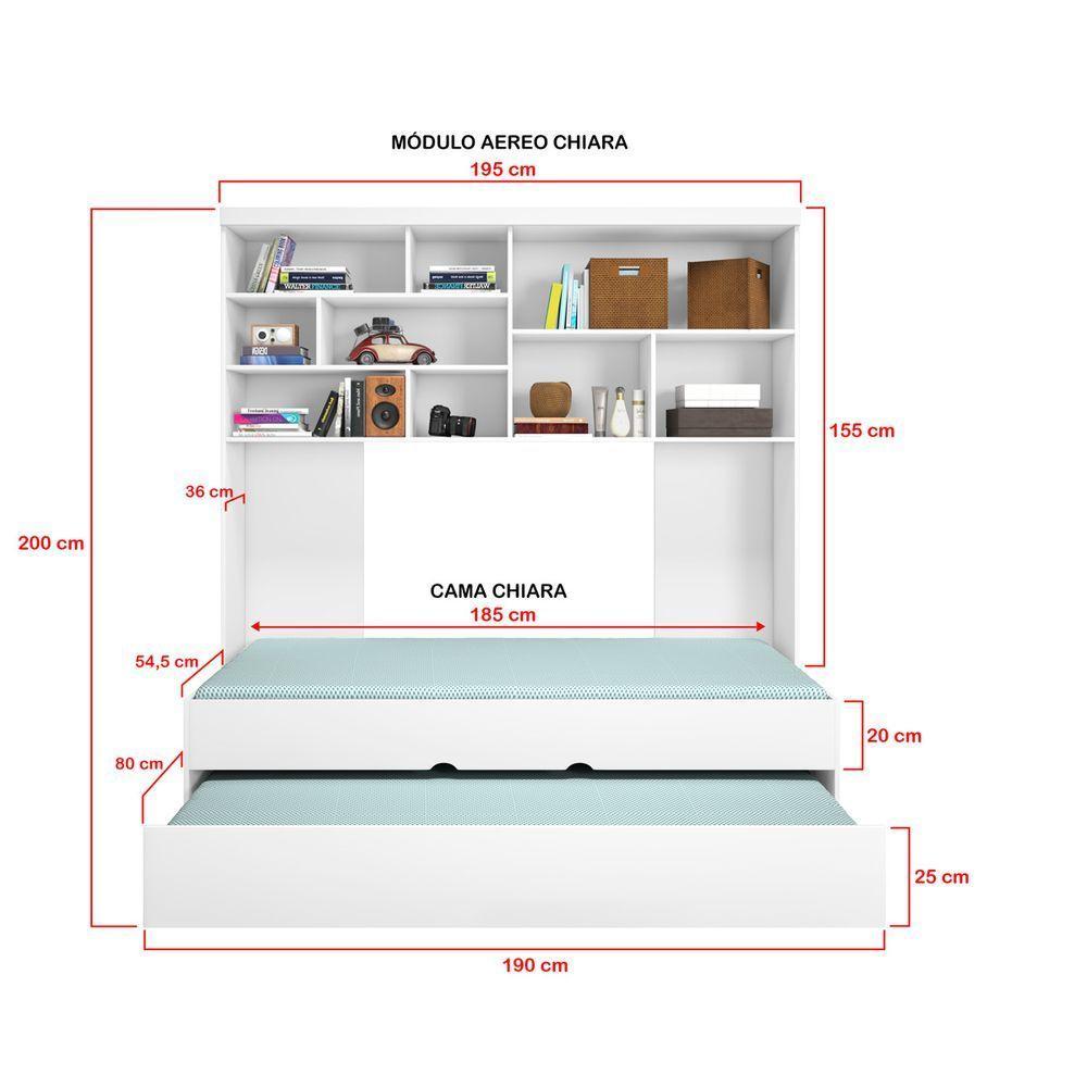 Jogo De Quarto Infantil Com 4 Peças Com 4 Portas E 2 Gavetas Chiara Cor Branco Phoenix Baby - 6