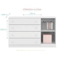 Jogo De Quarto Infantil Com 4 Peças Com 7 Portas E 7 Gavetas Eloisa Cor Branco Phoenix Baby - 29