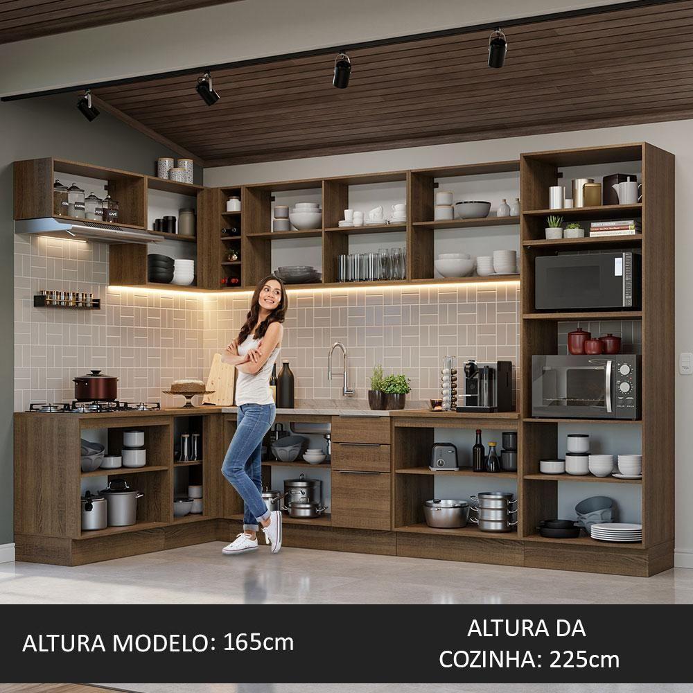 Armário De Cozinha Completa De Canto 499cm Rustic Stella Madesa 01 Rustic - 2