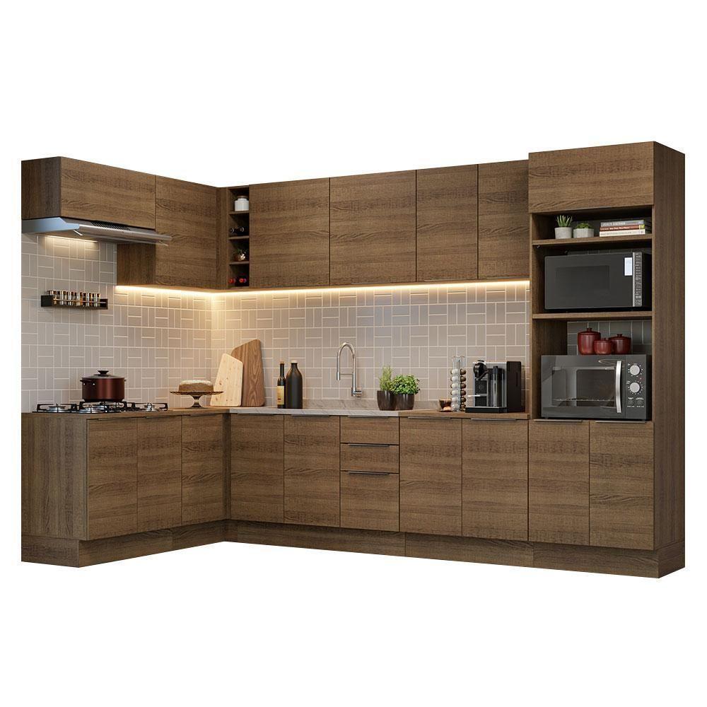Armário De Cozinha Completa De Canto 499cm Rustic Stella Madesa 01 Rustic - 10