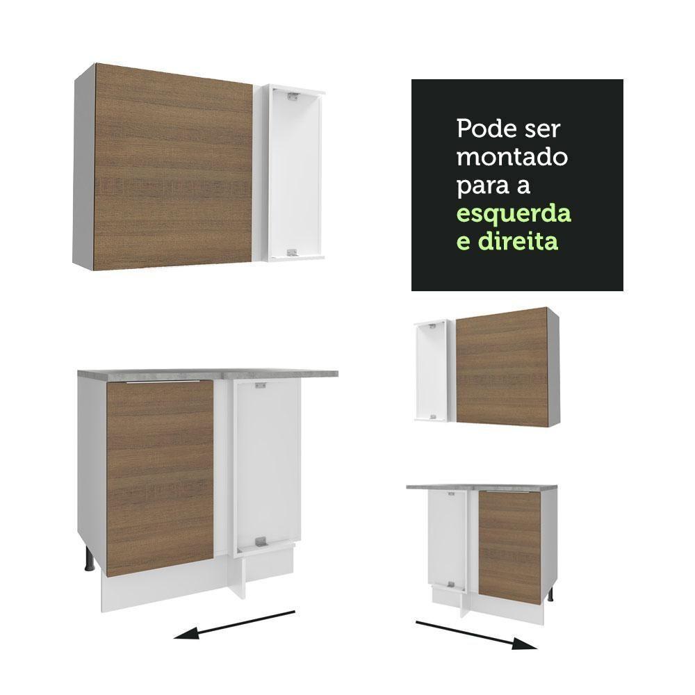 Armário De Cozinha Completa De Canto 499cm Branco/rustic Stella Madesa 01 Branco/rustic - 2