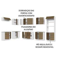 Armário De Cozinha Completa De Canto 499cm Branco/rustic Stella Madesa 01 Branco/rustic - 5