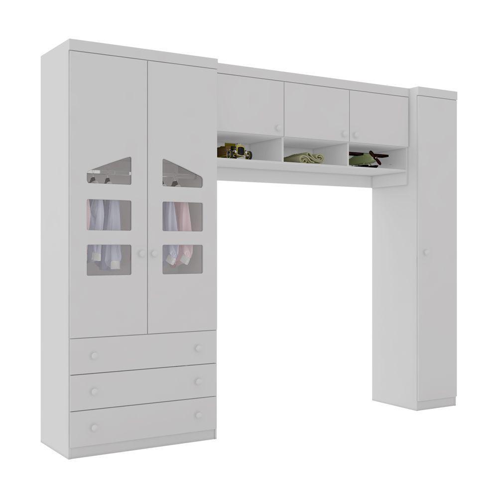 Jogo De Quarto Infantil Com 3 Peças Com 6 Portas E 3 Gavetas Eloisa Cor Branco Phoenix Baby - 1