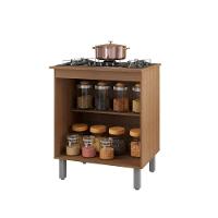 Balcão Para Cooktop Jade 2 Portas Cor Savana Preto Moblis