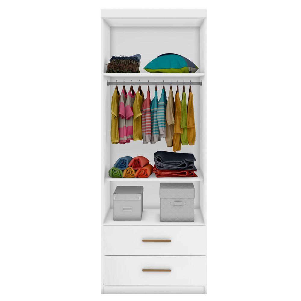 Roupeiro Infantil Com 2 Porta E 2 Gavetas Chiara Cor Branco Phoenix Baby - 3