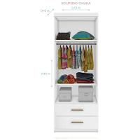 Roupeiro Infantil Com 2 Porta E 2 Gavetas Chiara Cor Branco Phoenix Baby - 2
