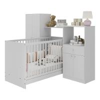 Berço 3 Em 1 e Guarda-roupas 4 Portas 1 Gaveta Mp4144 Branco - 1