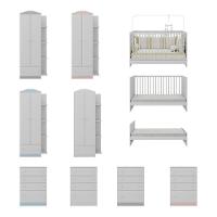 Quarto De Bebê Completo Com Berço 3 Em 1 Com Colchão Mp4154 Branco