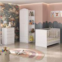 Quarto De Bebê Completo Com Berço 3 Em 1 Com Colchão Mp4154 Branco - 5