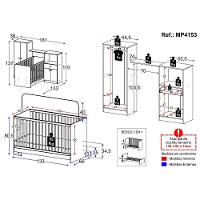 Berço 3 Em 1 Com Colchão e Guarda-roupas 4 Portas 1 Gaveta Mp4153 Branco - 3