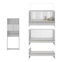 Berço 3 Em 1 Com Armário 2 Portas Mp4143 Branco