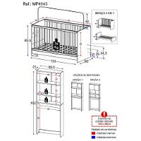 Berço 3 Em 1 Com Armário 2 Portas Mp4143 Branco - 5