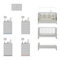 Berço 3 Em 1 Com Armário Aéreo e Cômoda Mp4146 Branco - 5