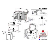 Berço 3 Em 1 Com Colchão Poltrona Puff e Armário Aéreo 2 Portas Mp4157 Branco-bege - 5