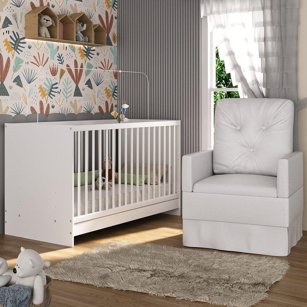 Berço 3 Em 1 Com Poltrona Amamentação Mp4141 Branco - 5