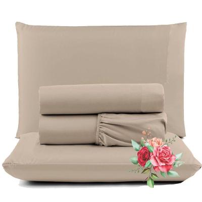 Jogo De Lençol Dia A Dia Padrão 4 Peças Barato - Avelã