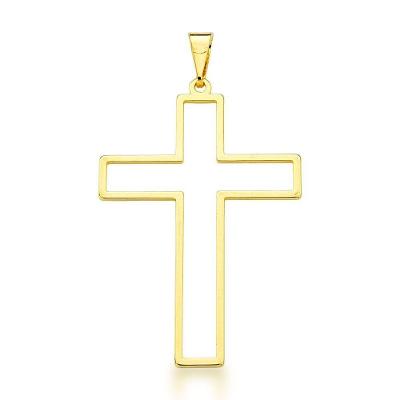 Pingente Crucifixo Vazado Banhado Ouro 18k