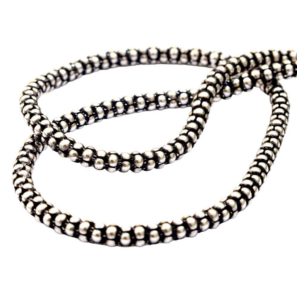 Corrente Pipoca 4,4mm Prata De Bali 925 - 40cm - 5