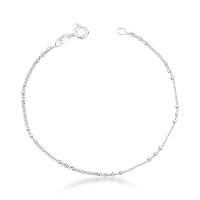 Pulseira Delicada Infantil Com Bolinhas Prata 925 - 14cm - 1