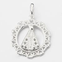 Pingente Nossa Senhora Aparecida Prata 925 Com Zircônias - Cristal - 1