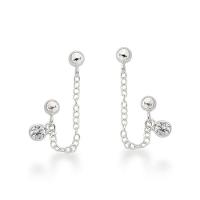 Brinco Primeiro E Segundo Furo Com Corrente Prata 925 - 1