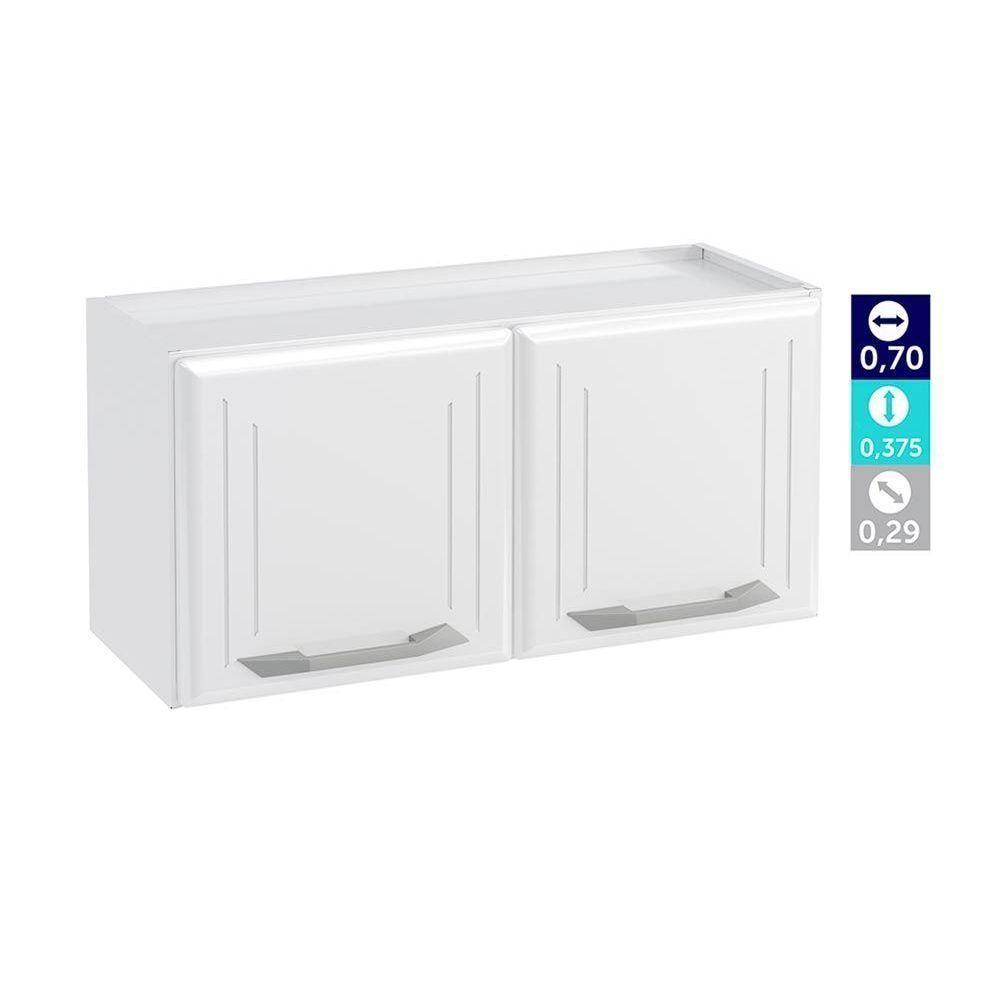 Armário de Geladeira p/ Cozinha  Topázio c/ 2 Portas Branco - Telasul - 5