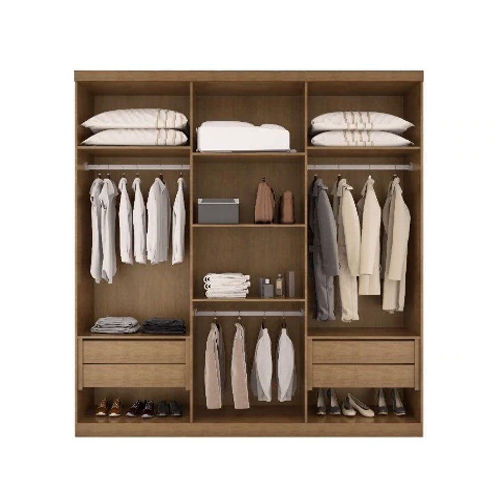 Guarda Roupa 6 Portas 4 Gavetas Bahia Com Pés Imbuia - 2