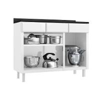 Balcão de Cozinha  Topázio 3 Portas e 3 Gavetas c/Tampo 105cm Branco - Telasul - 7