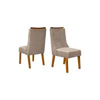 Cadeira Sala de Jantar Jade Kit 2 Un Freijó/Veludo Kraft - DJ Móveis - 1