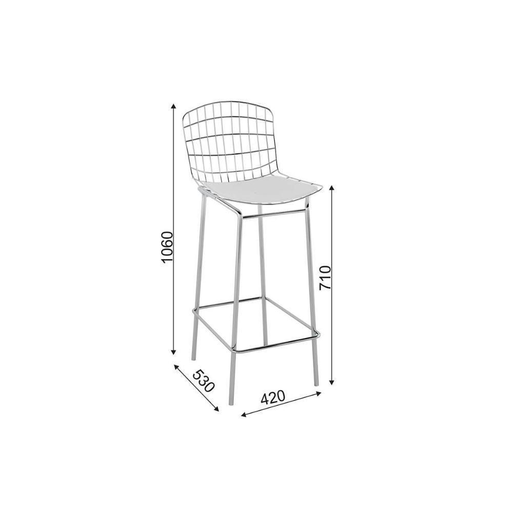 Banqueta Sala de Jantar Trama PB22CR 1 Un Vinil Preto/Cromado - Pozza - 6