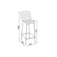 Banqueta Sala de Jantar Trama PB22CR 1 Un Vinil Preto/Cromado - Pozza - 6