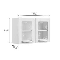 Armário de Cozinha Modulado  Evidence 7006 2 Portas c/Vidro Branco - Bertolini - 6