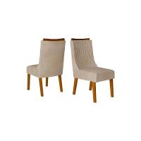 Cadeira Sala de Jantar Jade Kit 2 Un Freijó/Linho Saara - DJ Móveis - 1
