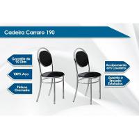 Kit 2 Cadeiras de Cozinha 190 2 Un Prata - Assento Courano Preto - Carraro - 3